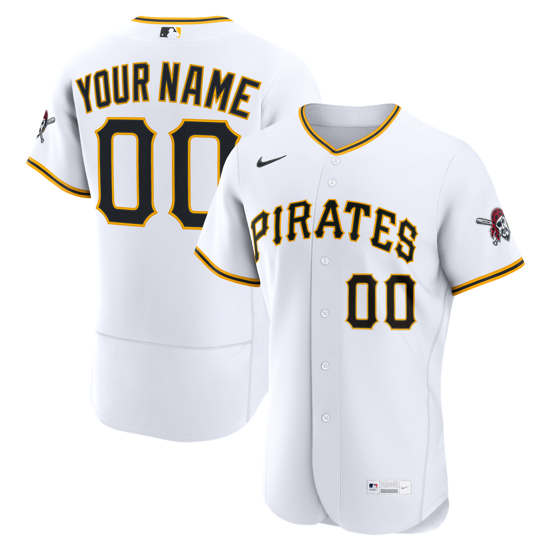 Pittsburgh Pirates Home Authentic Custom Jersey - White